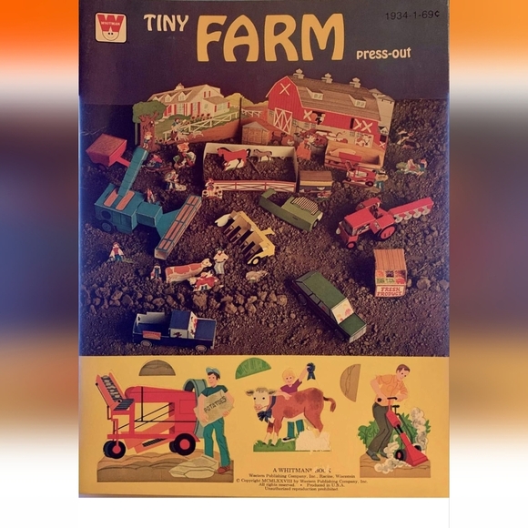 Vintage 1978 Tiny Farm paper craft Press-Out Book a Whitman book - Picture 2 of 9